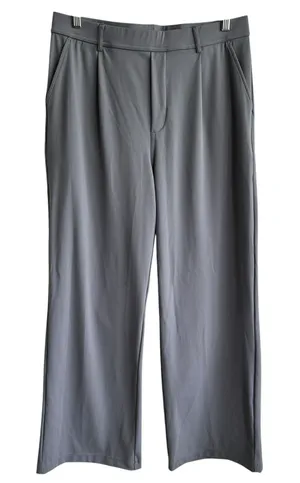 NWT Halara Pants L Flex High Waisted Straight Leg Crepe Work Gray Pockets thumbnail 1