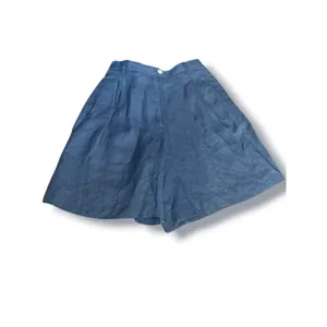 Vintage Harolds Blue Linen Shorts‎ High Waist Pleated Minimalist 90s Nautical thumbnail 8