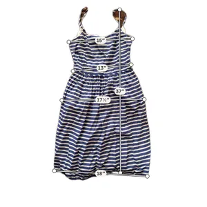 J.Crew Blue White Striped Cotton Midi Sundress Pockets Size 00 thumbnail 3