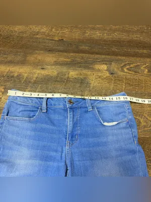 American Eagle Women's 12 X-Long Super Stretch Jeggings Blue Denim Jeans thumbnail 4