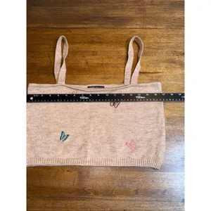 WITTY FOX ‎ Cropped Butterfly Tank Top Tan Size XL thumbnail 4