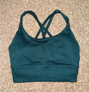 LULULEMON Sports Bra‎ Women ENERGY Longline High-Neck Green Size 2 thumbnail 1