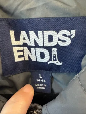 Lands‎ End Quilted Primaloft Gray Winter Coat Jacket Womens 14-16 Size Large thumbnail 3