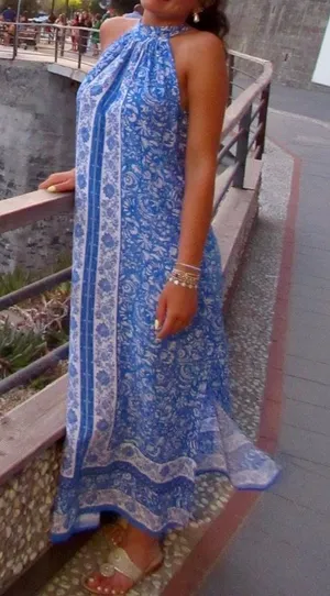 Boutique Maxi Dress Blue Design thumbnail 1