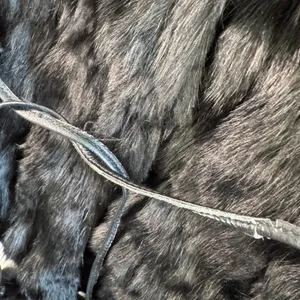 Wilsons Leather Maxima Genuine Fur Coat Hooded Black Belted Pom Luxury‎ Small thumbnail 12