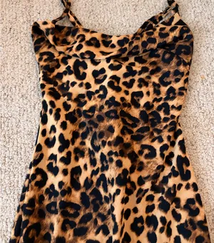Amazon Leopard print maxi cowlick dress satin thumbnail 1
