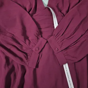 Lulus Love You So Burgundy Long Sleeve V-Neck Maxi Dress Size L New thumbnail 9
