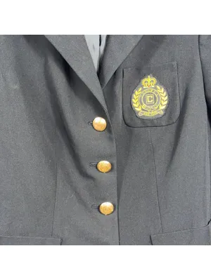 Chaps by Ralph Lauren Black Fitted Blazer with Gold Crest Buttons Size Medium thumbnail 2
