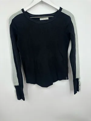 We The Free Tasha Black Thermal Long Sleeve Shirt Size Small Boho thumbnail 2