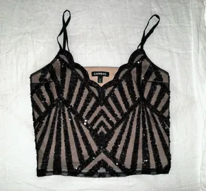 Express Sequin Top Black thumbnail 1