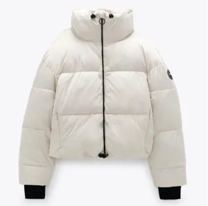 ZARA NWT oyster white water repellent puffer jacket thumbnail 4