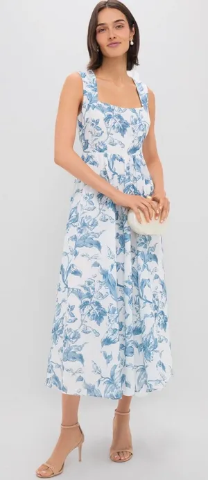 NEW Tuckernuck Hyacinth House Maizie Maxi Dress Blue White size Small thumbnail 1