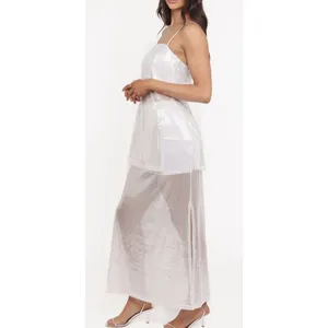 Petal And Pup Vienne Sequin Top & Maxi Skirt Set White Size Small thumbnail 4