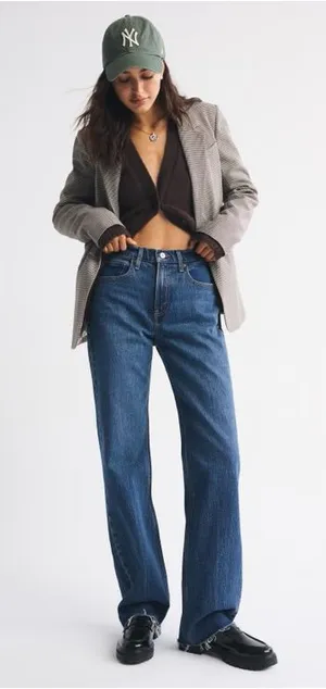Abercrombie & Fitch The 90s Straight Ultra High Rise Jean Size 26 (2 Long) New thumbnail 1