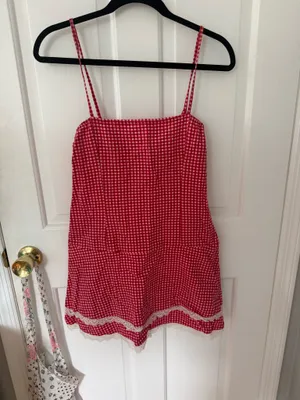 Motel Rocks red gingham mini dress thumbnail 4