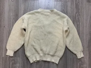 Chunky Knit Cardigan Sweater Tan Size M thumbnail 5