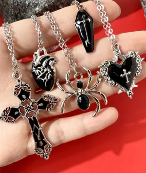 & Other Stories Y2K Vintage Style Stainless Steel (5) Piece Gothic/Punk Style “18 inch Necklaces thumbnail 3