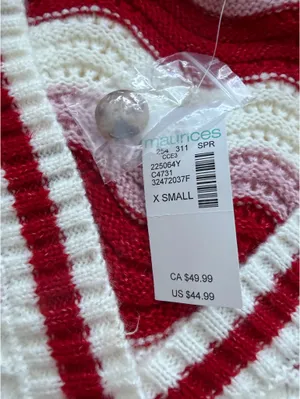 💕 Pink & Red Chevron Cardigan Maurice’s 💕 thumbnail 2