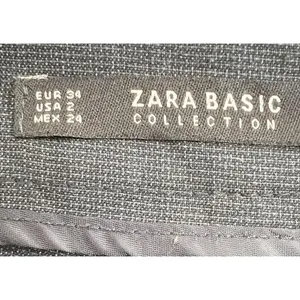 ZARA Ankle Pants Tapered Size 2 Stretch Dress Pants charcoal black NWOT thumbnail 7