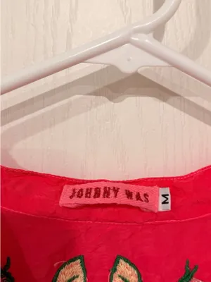 Final Price Johnny Was Hot Pink Embroidered Button-Front Tunic thumbnail 4