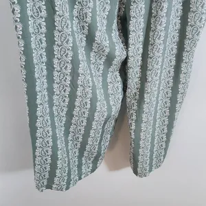 AUW Green Wide Leg Jumpsuit with Paisley Print and Cropped Pants NWT Size XL thumbnail 3