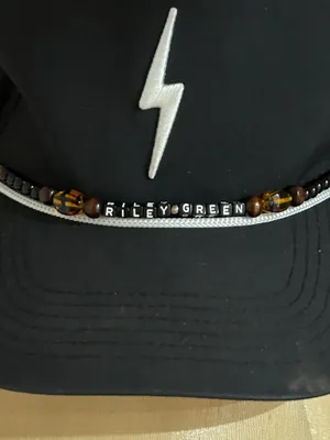 Beaded hat chain Riley Green handmade brand new Black thumbnail 2