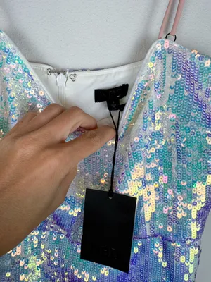 NBD NWT Revolve Amethyst Iridescent Sequin Gown Formal Column Maxi Dress Small thumbnail 8