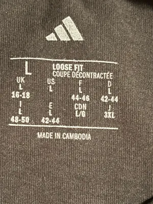 Womens large Adidas loose fit black/multi graphic shirt sleeve cropped tee thumbnail 4