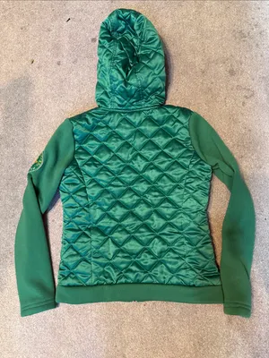G III By Carl Banks Vintage Oregon Ducks Green Quilted Bomber Jacket Size S thumbnail 2