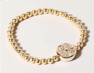 Clover Gold Beaded Bracelet thumbnail 1