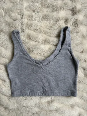 Brandy Melville Cropped Tank Top Grey thumbnail 2
