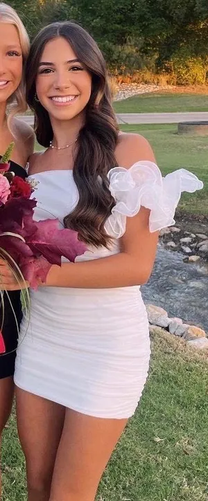 Hello Molly White Strapless Hoco Dress thumbnail 2