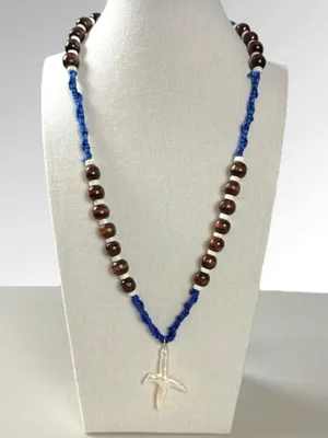 Free People Ariana Ost Easy Does It Pearl Cross Strand Necklace Bohemian Beach thumbnail 3
