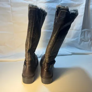Womens Bass Size 7 Lyndsay Brown Faux Shearling Tall Boots Cozy Winter Zipper thumbnail 2