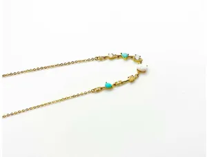 NWT Nordstrom Multicolor Gem Cubic Zirconia Gold Tone Dainty Necklace thumbnail 1