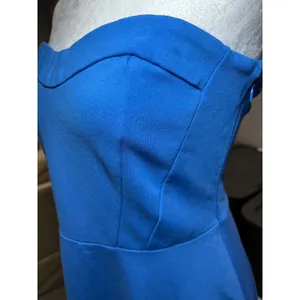 Hollister Royal Blue Strapless Skater Skirt Dress Large Corset Top‎ Stretch thumbnail 5