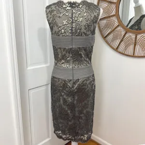 Tadashi Shoji Sequin Embroidered Sheath Dress Sz 6 Lace Cocktail Formal‎ Luxury thumbnail 5
