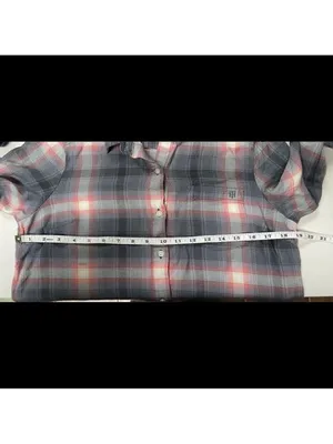 TOMMY Hilfiger women button down shirt top blouse plaid Sz M thumbnail 14