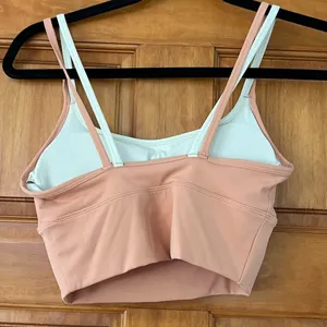 Pink Cream Double Strap Sports Bra thumbnail 2