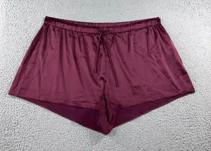 Old Navy Satin Pajama Shorts XXL Burgundy Lounge Drawstring Silky Sleepwear NWOT thumbnail 1