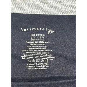 Free People Intimately Square Seamless Long Sleeve Top Black XS/S Built-in Bra thumbnail 4