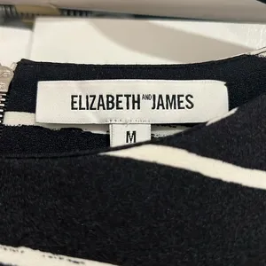 Elizabeth and James Jayren Crop Top Black White Stripe Womens‎ medium thumbnail 4