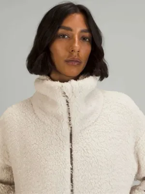 Lululemon Cinchable Fleece Zip Up Jacket in White Opal Size 4 thumbnail 4