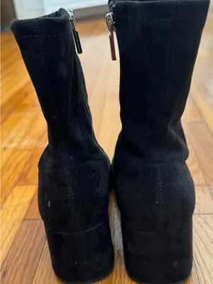 A New Day Black faux Suede Mid-Calf Block Heel round toes Boots, size 8.5 thumbnail 9