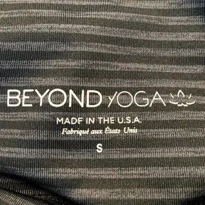 Beyond Yoga True To Stripe High Waisted Leggings Ankle Striped Black Gray Small thumbnail 2