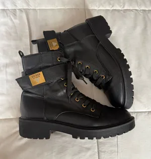Guess Jeweled Logo Combat Boots Black thumbnail 1
