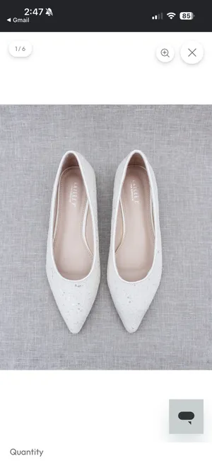 Kailee P Sequin White Flats Size 8.5 thumbnail 2