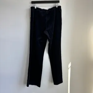 90s Vintage NYL Velour Track Pants L Black Y2K Workout Sportswear 00s Activewear thumbnail 5