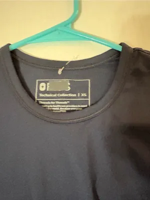 Dark navy blue nwot XS FIGS long sleeve underscrub top logo new technical thumbnail 4