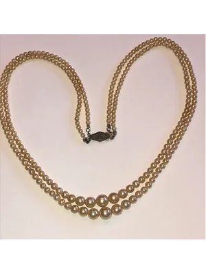 Elegant Sterling Clasp Vintage Faux Pearl Beaded Boho Necklace thumbnail 2
